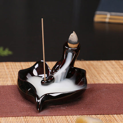 Ceramic Incense Burner Waterfall Backflow Smoke Censer Creative Incense Ornament Burner Home Decorative Crafts for Living Room