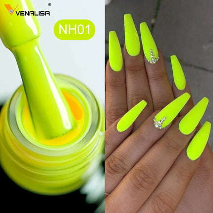 VENALISA 7.5ml Nail Gel Polish Ultra Bright Summer Neon Color Semi Permanent Soak off UV LED Fluorescence Gel Nail Varnish