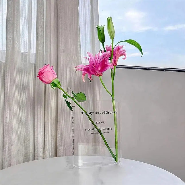 Clear Book Vase Transparent Book Flower Vase Book Vases For Flowers Bookshelf Decor Planter For Floral Arrangement Home Decor