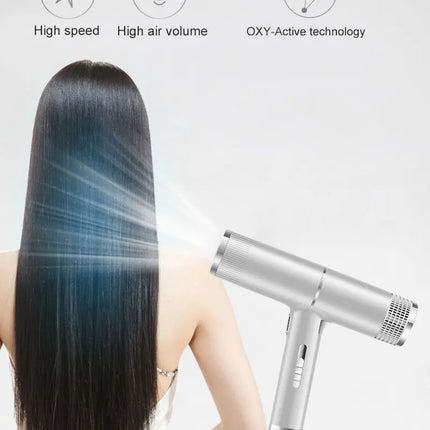 Low noise cold and hot negative ion hair dryer Intelligent temperature adjustable quick drying leafless hair dryer