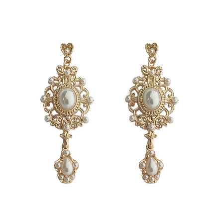 Baroque Pearl Stud Earrings with Vintage Charm