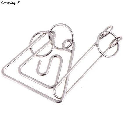 NEW Challenging Metal Wire Puzzle Brain Teaser Game Triangle Ring for Adults Kids Classical Educational Toys Metal Ring Toys