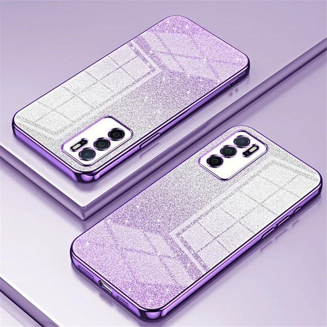 Gradient Glitter Plating Clear Phone Case For Samsung Galaxy A55 A35 A25 A15 A05 A05S A54 A34 A24 A14 A04s Soft Silicone Cover