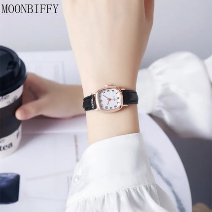 Small Square Belt Retro Women Watch Korean Fashion Women Quartz Watch Reloj Mujer Fashion Versatile Women Watch Wristwatches