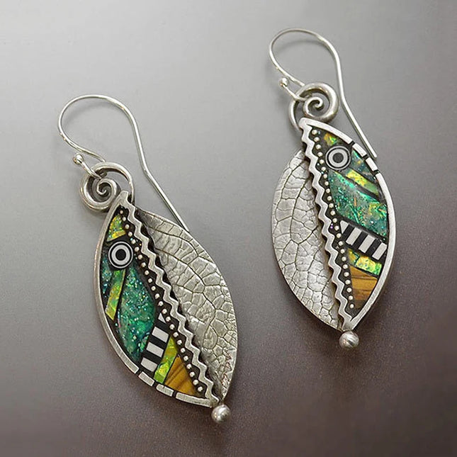 Vintage Simple Boho Earring for Women Tribal Ethnic Jewelry Metal Antique Silver Color Flower Leaves Dangle Earrings