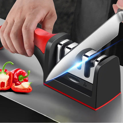 3/4 section Quick knife sharpener Multi-functional hand-held whetstone non-slip knife sharpener Kitchen tool