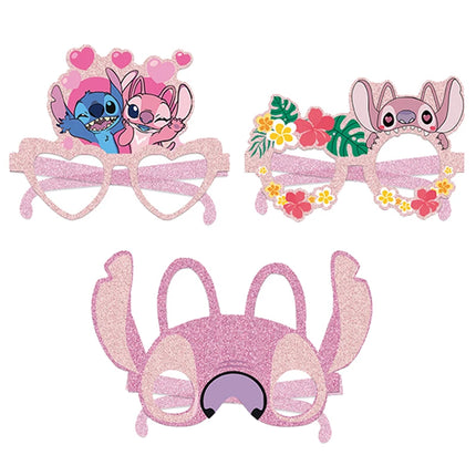 12pcs Disney Lilo & Stitch Party Decoration Paper Glasses Masks Photo Cosplay Props Children's Happy Birthday Party Supplies