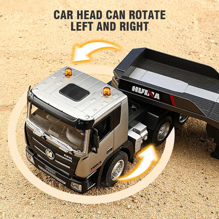 1:24 Huina RC Flat Truck Model 9Channels Alloy Engineer Vehicle 2.4G Remote Control Car Radio Controlled Trailer Toys for Boy