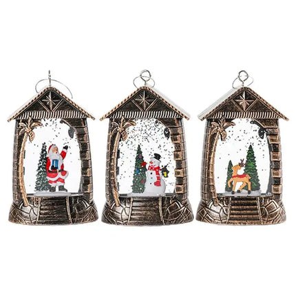 Christmas Snow Globes Glittering Snow Globe Lantern Decoration LED Lanterns for Home Christmas Tree Decoration