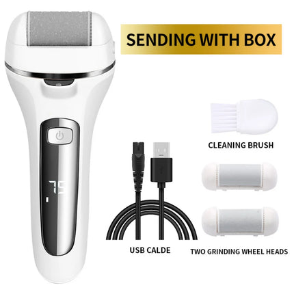 Exfoliating Grinder USB LED Pedicure Tools Foot Sandpaper File for Heel Professional Foot Care Tool Dead Skin Callus Remover