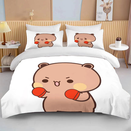 Bubu Dudu Cartoon Cute Bear Kawaii Christmas Gift King Twin Double Child Bedding Set Microfiber or Polyester Duvet Cover Set