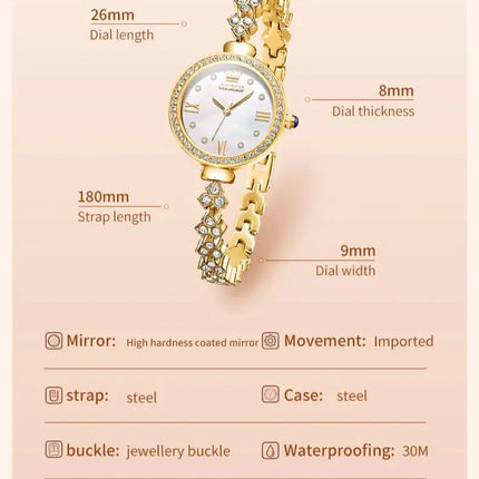 OLEVS 9903 Roman Scale Luxury Quartz Watch For Women Diamond Bracelet Elegant Woman Watches Waterproof Original Dress Hand Clock