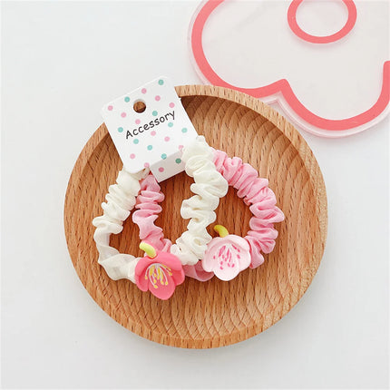 Kawaii Bear Rabbit Flower Beaded Hair Ties Elastic Cartoon Ponytail Holders Rubber Bands Hair Ropes For Baby Girls Toddler