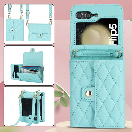 Crossbody Bag Fashion Leather Phone Case For Samsung Galaxy Z Flip 6 5 4 3 Flip5 Flip4 Flip3 5G Long Lanyard Wallet Card Cover