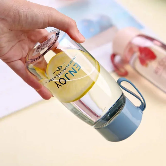 380ml High Quality Plastic Water Bottles Transparent Milk Juice Cup Outdoor Portable Leakproof Drinkware Student Portable Mug