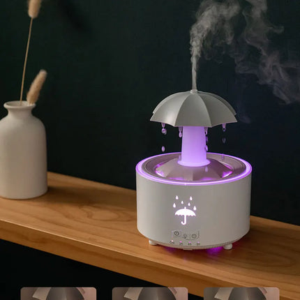 New Creative Rotating Raindrop Aromatherapy Machine Rain Cloud Humidifier Heavy Fog Quantity Colorful Moving Head Humidifier