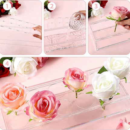 Table Flower Vase Clear Acrylic Long Floral Arrangements Decorative Centerpiece for Wedding Dining Vase for Home Decoration