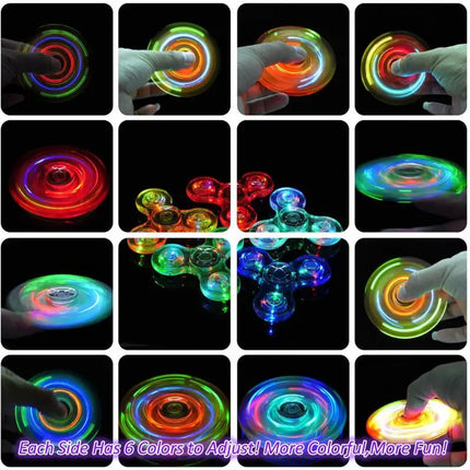 Plastic Material Fingertip Gyro Crystal Energy-saving LED Luminous Transparent Flash Decompression Children's Toy Gift For Kids