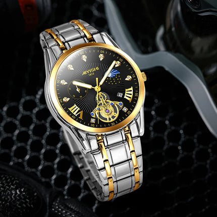 New Men's Casual Watches Non-mechanical Steel Waterproof Steel Band Luminous Steel Strap Luxury Man Quartz Watch Wrist watch