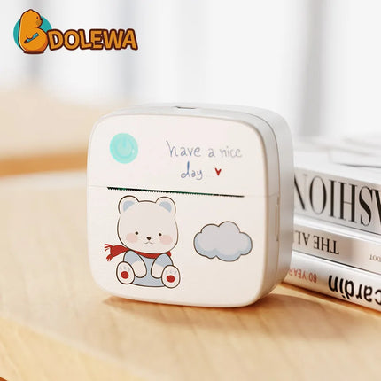 LAILAI BEAR Mini Printer Portable Printer Thermal Printing Sticker Wireless Inkless Pocket Printer Self-adhesive Label 1200mAh