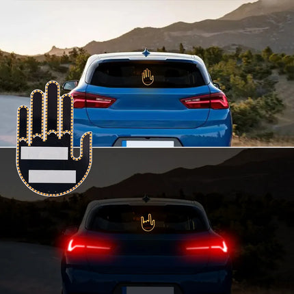 New LED Illuminated Gesture Light Car Finger Light With Remote Road Rage Signs Middle Finger Gesture Light Hand Lamp Three Model