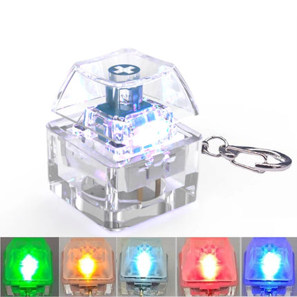 LED Keyboard Key Chain Stress Relief DIY Fidget Button Keycap Fidget Keychain Keyboard Keyring Toys Fingertip Gadget