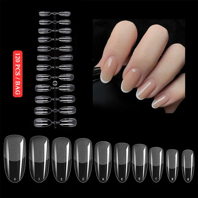 120pcs Nail Extension Press on Nails Coffin Nail Tips Clear Full Cover Long Fake Nails Artificial Press on Long Ballerinas