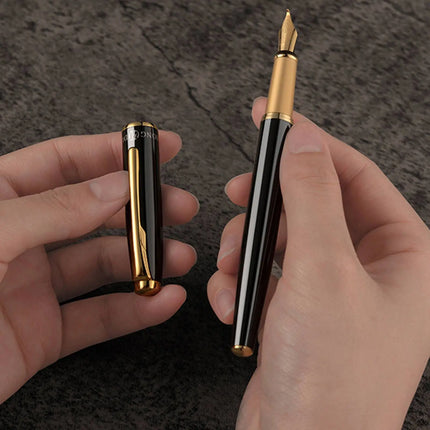 Hongdian 519A fountain pen retro high-end pen black EF F bent nibS calligraphy office school supplies students writing gift pens