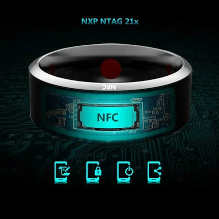 Fashion NFC Control Smart Ring New Electronic Bluetooth Ring Solar Ring IC Rewritable Analog Access Card Tag Key Ip68 Waterproof