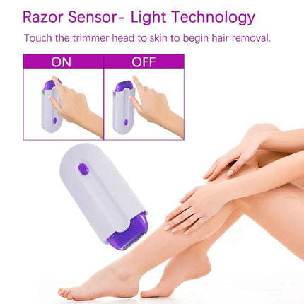 Home Used Painless Skin Touch Tactile Hair Trimmer For Women Face Leg Bikini Hand Body Electric Shaver Hair Removal Epilator