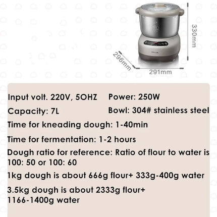 220V 7L Dough Maker flour mixers ferment dough Mixer Bread Kneading Stirring machine