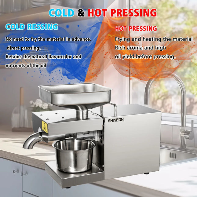 SUSWEETLIFE M9 new stainless steel oil press household commercial small full automatic hot and cold domestic oil press low noise