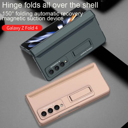 Case For Samsung Galaxy Z Fold 6 5 4 3 2 5G Magnetic Adsorption Hinge Protection Phone Cover Kickstand Hard Plastic Magnet Case