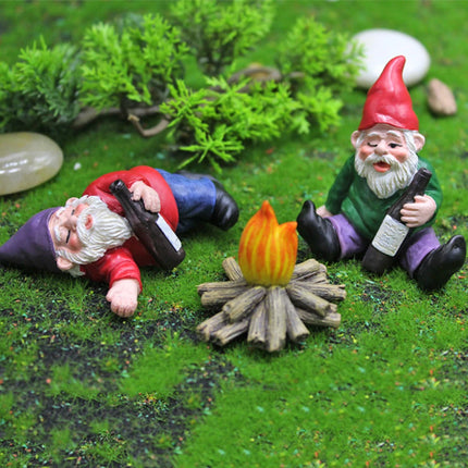 Creative Gnome Dwarf Art Sculptures Mini Dwarf Funny Miniature Micro Landscape Outdoor Figurine Ornament Tabletop Lawn Porch Dec