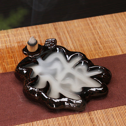 Ceramic Incense Burner Waterfall Backflow Smoke Censer Creative Incense Ornament Burner Home Decorative Crafts for Living Room