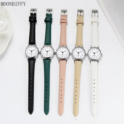 Hight Quality Brand Quartz Watch Ladies Fashion Small Dial Casual Watch Leather Strap Wristwatch for Women Relojes Para Mujer