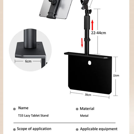 OUTMIX Bed Tablet Stand for 4-12.9 inches Phone Tablet Lazy Arm Bed Desk Tablet Mount Telescopic Support for iPad Mini Free Clip