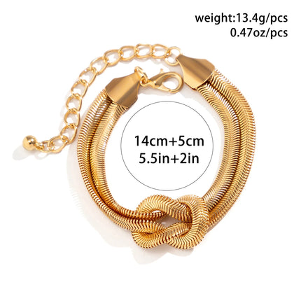 Ingemark Unique Adjustable Twisted Chunky Snake Chain Bracelet for Women Vintage Knotted Link Bangles Grunge Jewelry Steampunk