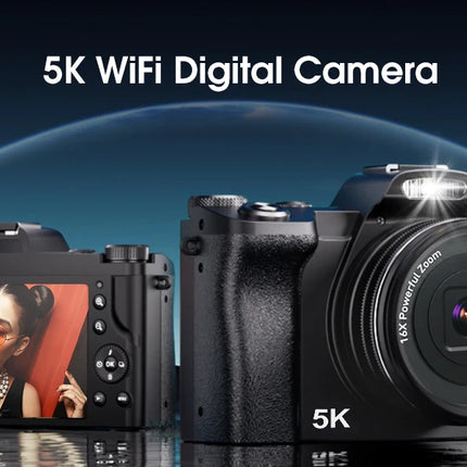 5K Digital Camera WiFi Camera Vlogging 48MP Autofocus Cameras for Photography Point and Shoot Digital Cameras 16x Digital Zoom