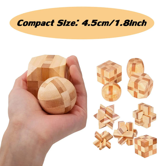 Wooden Puzzle Games Brain Teasers Toy 3D Puzzles for Teens and Adults Logic Puzzle Wood Magic Cube Brain Teaser Assembling Toys