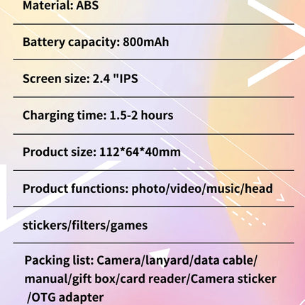 4K HD Digital 64MP Camera Autofocus Photography Video Camcorder 2.4 inch Screen for Portable Kid Adult Beginners Vlogging Camera