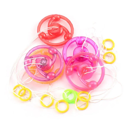 3pcs New Luminous Hand Pull Luminous Flashing Rope Flywheel Toy Led Light Toy Novelty Children Flywheel Flash Gyro Gift Toys