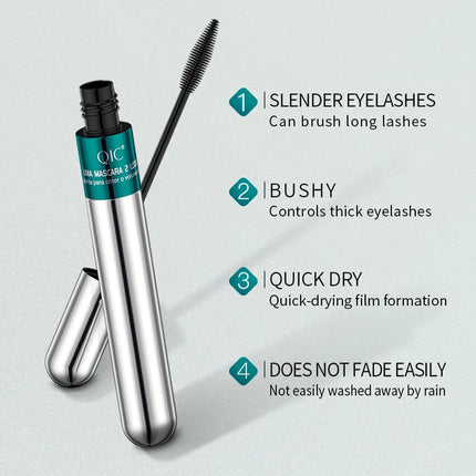 Thick and curling double-effect mascara, fixed thick and curling non-smudged eyelash primer makeup