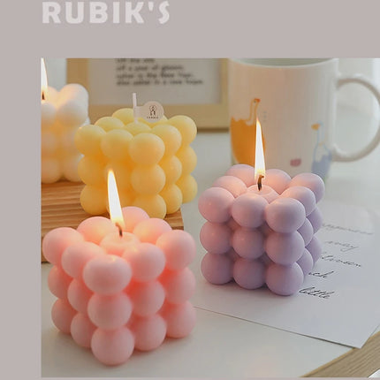 Ins Style Bubble Cube Candle Handmade Scented Candle Aromatherapy Soy Wax Candle Wedding Birthday Candles Party Home Decoration