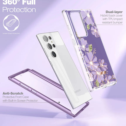 For Samsung Galaxy S23 Ultra Case 6.8“Slim Stylish Geometric Marble shockproof bumper Phone Case with Built-in Screen Protector