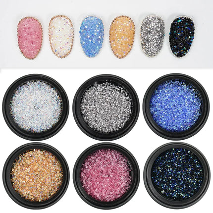 Pixie Crystal Nails Stone 1.2mm Nail Art Rhinestone Mini Glass Micro Crystals 3D Parts Press on Nails Decoration Diamonds