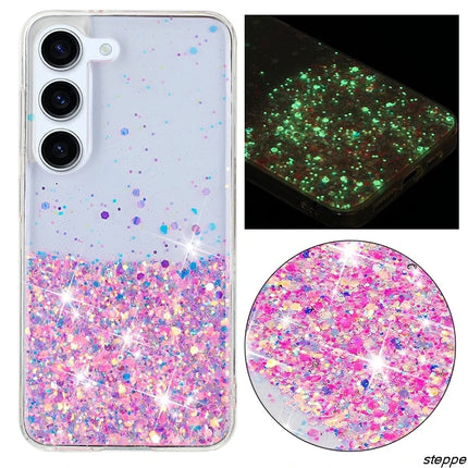 Night Glowing Glitter Phone Case For Samsung Galaxy S23 S24 Ultra S23 S24 Plus A54 A34 A25 A15 A35 A55 5G Anti Drop Back Cover