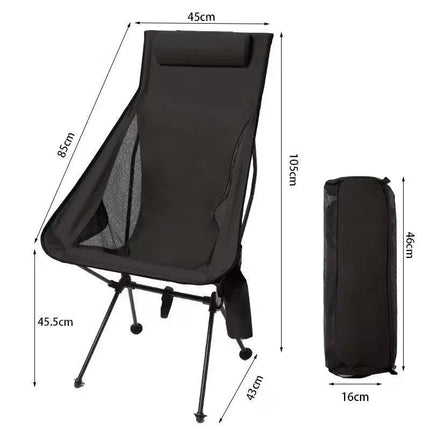 Moon Chair Lounge Chair Outdoor Camping Leisure Picnic Folding Chair Cup Bag with Cushion Available in Three Colors