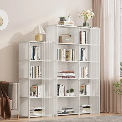 6/5 Layers Dustproof Wardrobe Bedroom Open Simple Assembly Storage Cabinet High Capacity Partition Bookshelf Closet Organizer