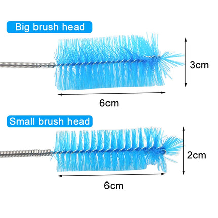 Aquarium Cleaning Brush for Water Filter Pump Lily Pipe Air Tube Hose Stainless Steel Fish Tank Brush Water Pump Accessories